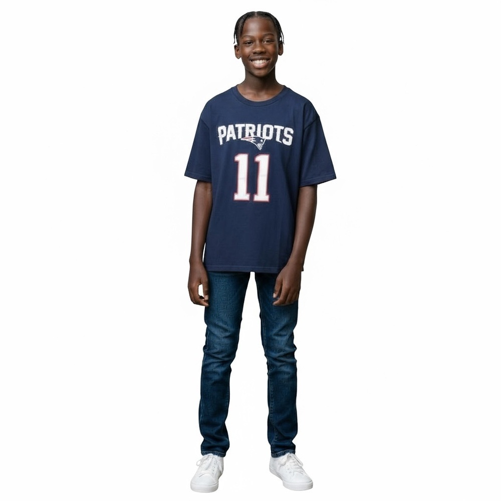 NFL New England Patriots Edelman #11 Kid’s T-Shirt – Size XL (18)